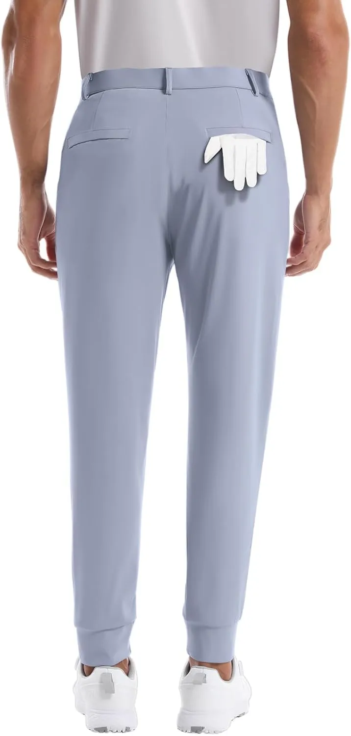 CANGHPGIN Mens Athletic Joggers with Zipper Pockets Lightweight Golf Pants Men Stretch Relaxed Fit Tapered Work Travel Pants