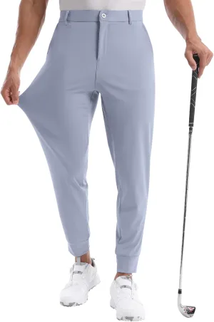 CANGHPGIN Mens Athletic Joggers with Zipper Pockets Lightweight Golf Pants Men Stretch Relaxed Fit Tapered Work Travel Pants