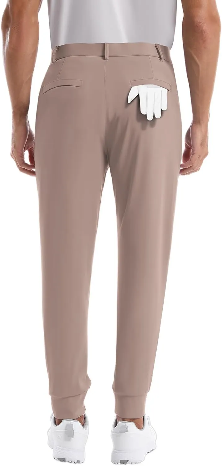 CANGHPGIN Mens Athletic Joggers with Zipper Pockets Lightweight Golf Pants Men Stretch Relaxed Fit Tapered Work Travel Pants