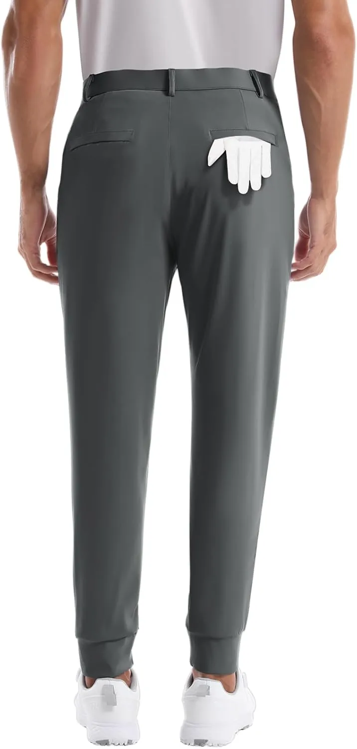 CANGHPGIN Mens Athletic Joggers with Zipper Pockets Lightweight Golf Pants Men Stretch Relaxed Fit Tapered Work Travel Pants