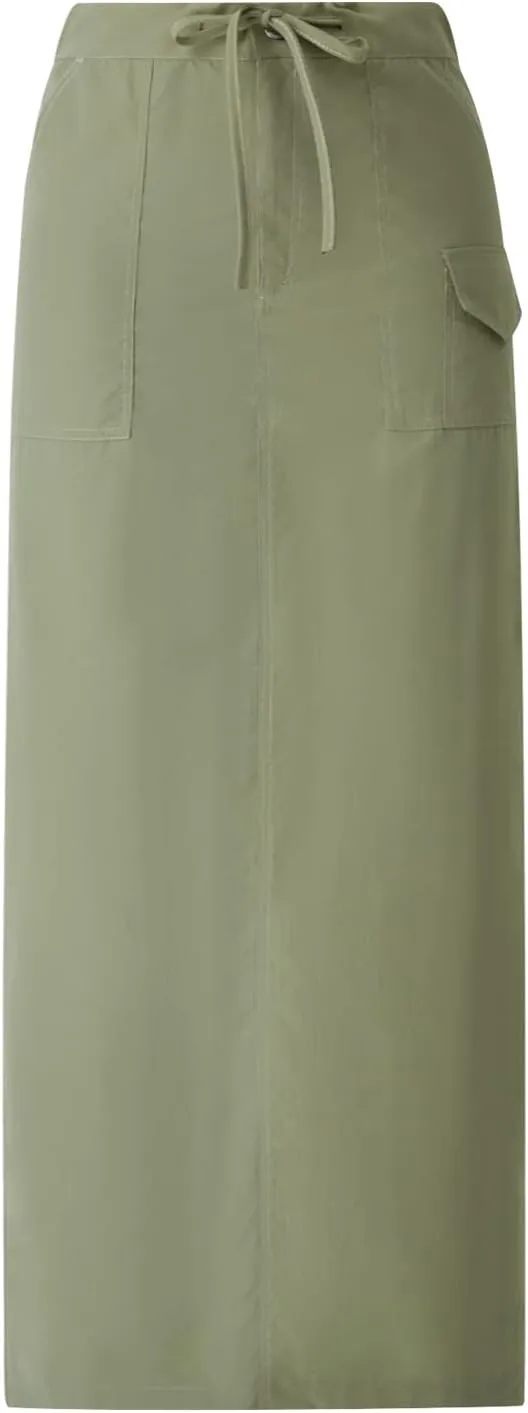 Cargo Skirt for Women Gothic Y2k Skirts with Pocket Grunge Maxi Skirt Whimsigothic Clothes