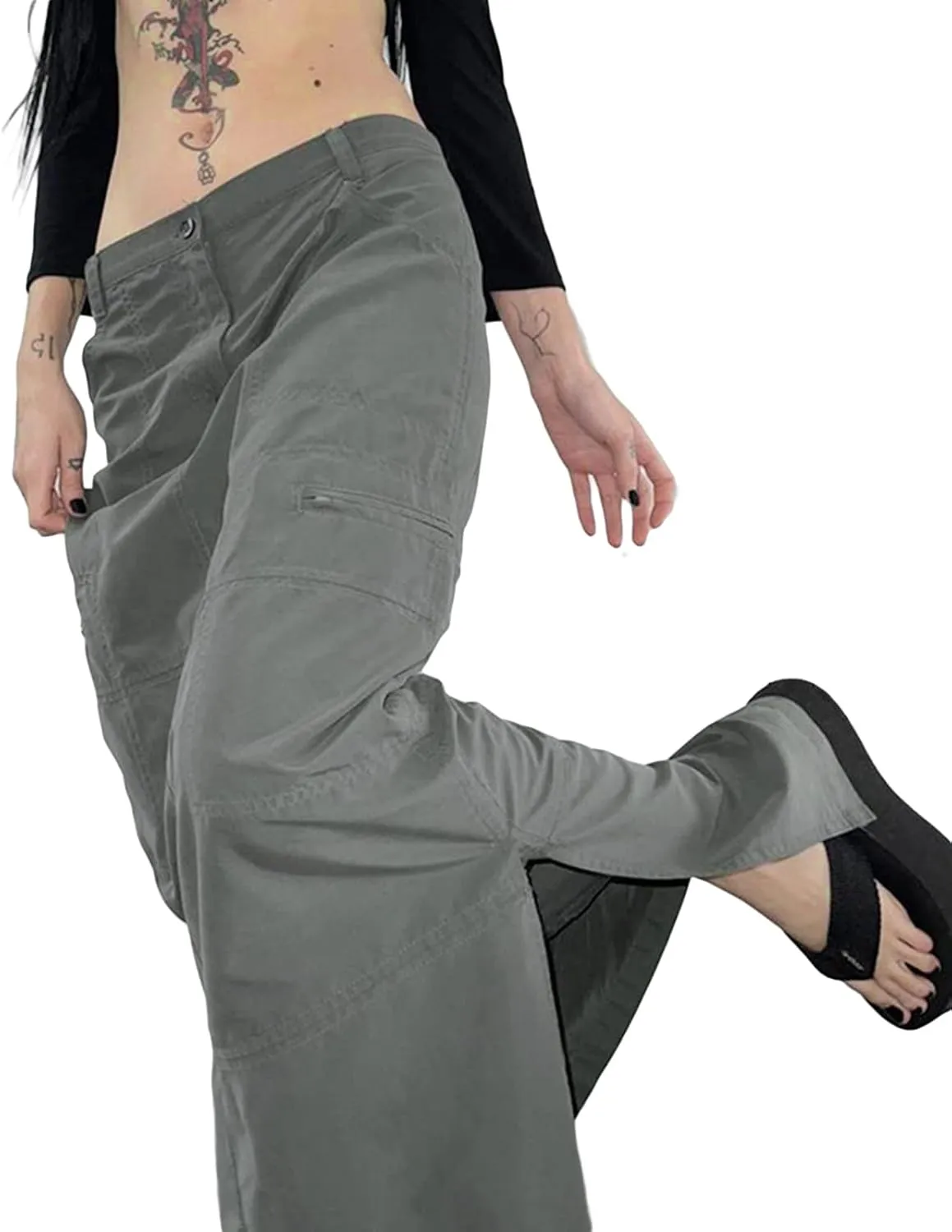 Cargo Skirt for Women Gothic Y2k Skirts with Pocket Grunge Maxi Skirt Whimsigothic Clothes