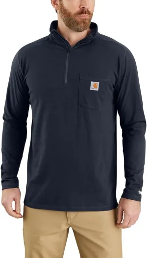 Carhartt Men's Force Relaxed Fit Midweight Long-Sleeve Quarter-Zip Mock-Neck T-Shirt