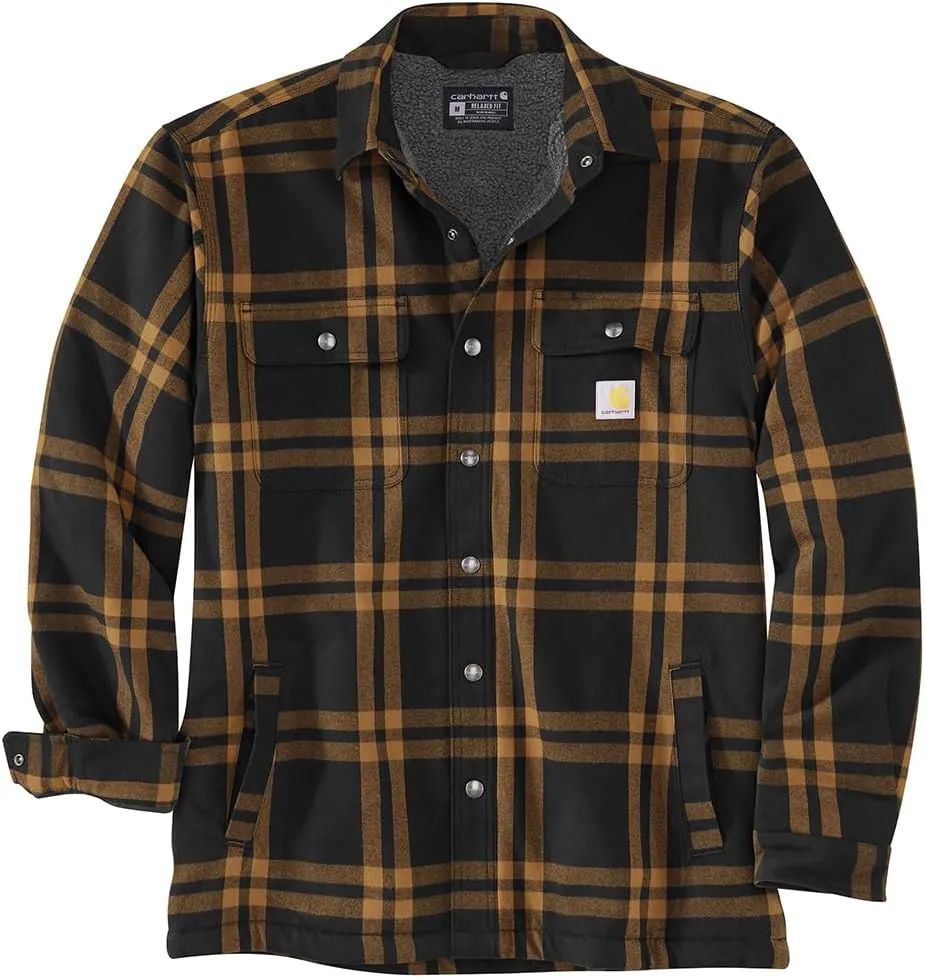 Carhartt Men's Relaxed Fit Flannel Sherpa-Lined Shirt Jac