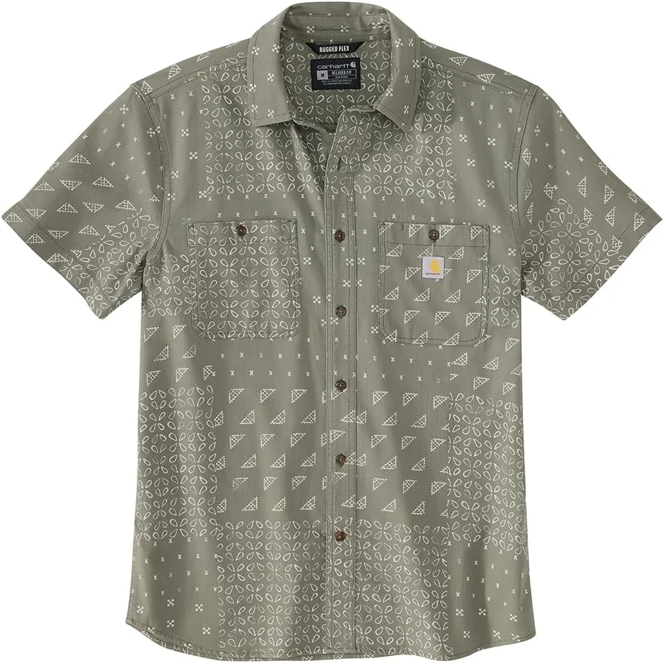 Carhartt Men's Rugged Flex Relaxed Fit Lightweight Short-Sleeve Print Shirt