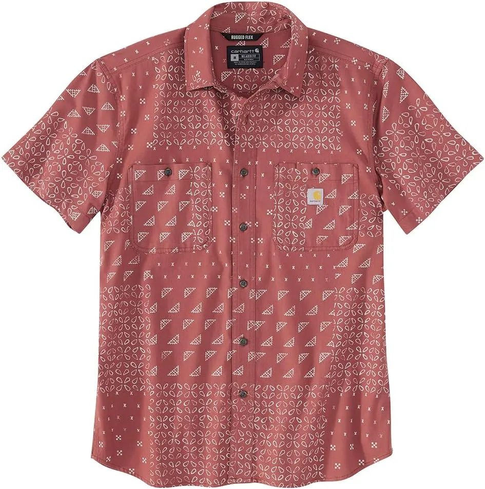 Carhartt Men's Rugged Flex Relaxed Fit Lightweight Short-Sleeve Print Shirt