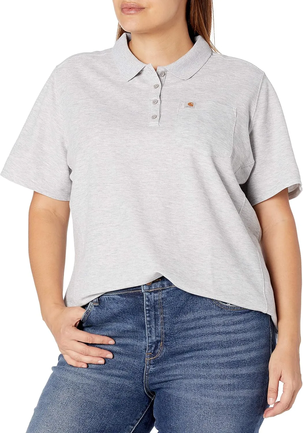 Carhartt Women's Relaxed Fit Midweight Short-Sleeve Pocket Polo