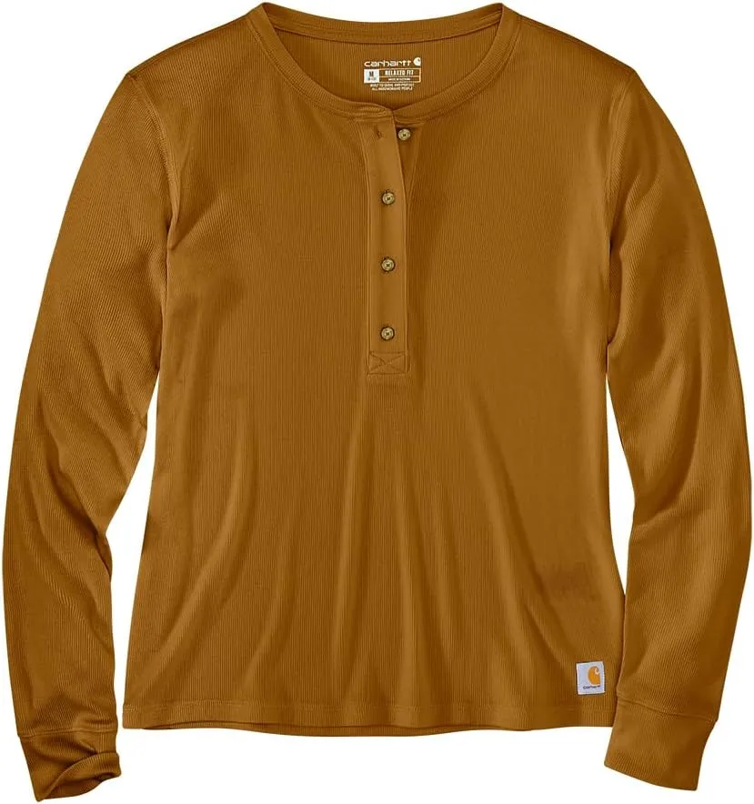 Carhartt Women's Tencel Fiber Series Relaxed Fit Long-Sleeve Ribbed Henley