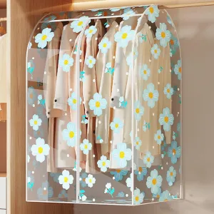 Clear Garment Bags, Printed Garment Covers with Zip, Clothes Cover for Hanging, Dustproof, Washable, for Dress, Suit, Coat(Blue,60x50x120cm)
