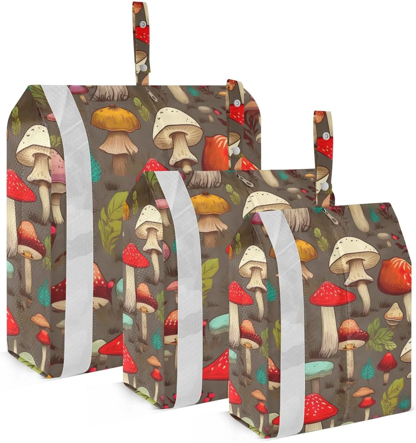 Colorful Leaves Mushroom Packing Cubes Lightweight Luggage Organizer with Handle Travel Organizer Bags for House Home Clothes