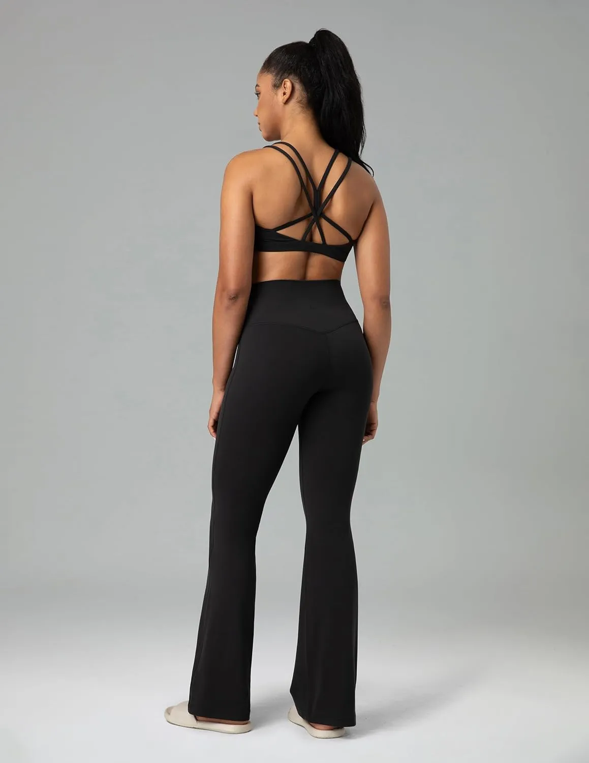 Colorfulkoala Women's Dreamlux Workout Flare Leggings High Waisted Wide Leg Bootcut Yoga Pants 29.5" / 31.5" Inseam