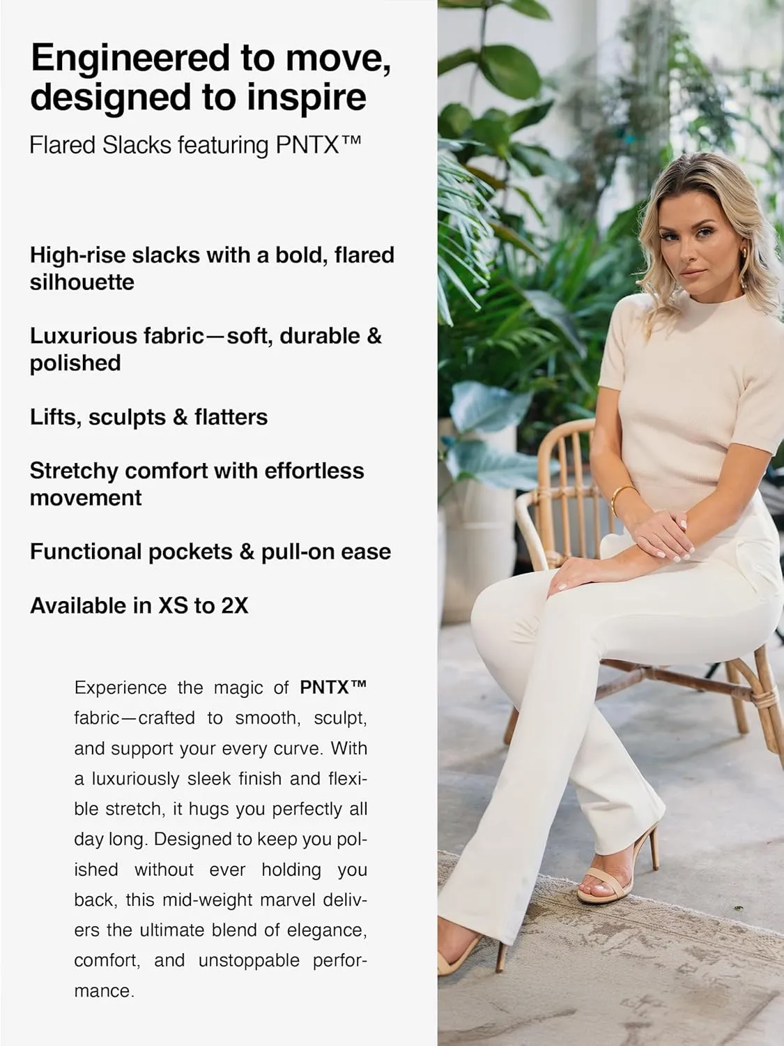 Conceited Dress Pants for Women with Pockets - Stretch Ponte Fabric - Wear to Work - Tummy Control (Available in Plus Size)