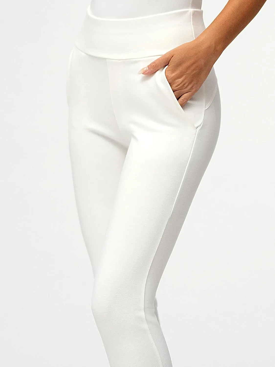 Conceited Dress Pants for Women with Pockets - Stretch Ponte Fabric - Wear to Work - Tummy Control (Available in Plus Size)