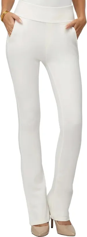 Conceited Dress Pants for Women with Pockets - Stretch Ponte Fabric - Wear to Work - Tummy Control (Available in Plus Size)