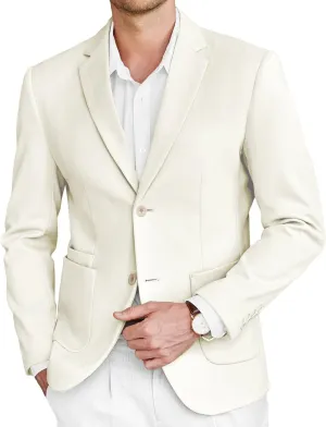 COOFANDY Mens Tweed Blazer Slim Fit Casual Sport Coat Two Button Knit Suit Jacket