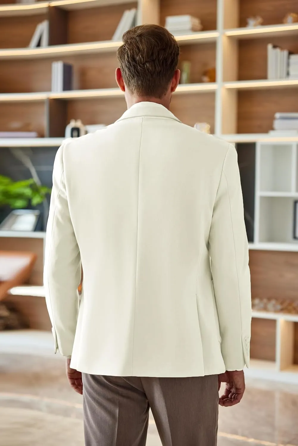 COOFANDY Mens Tweed Blazer Slim Fit Casual Sport Coat Two Button Knit Suit Jacket
