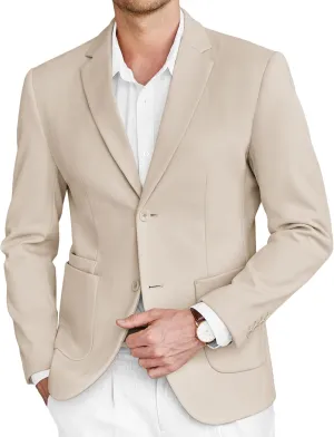 COOFANDY Mens Tweed Blazer Slim Fit Casual Sport Coat Two Button Knit Suit Jacket