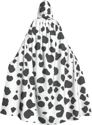 Cow Print Print Long Cape Unisex Cloak With Hood Halloween Costume Cloak Adult Vampire Witch Cape