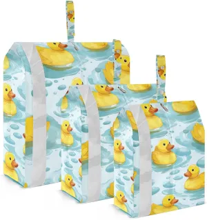 Cute Rubber Ducks Blue Packing Cubes Lightweight Luggage Organizer with Handle Travel Organizer Bags for Clothes Luggage