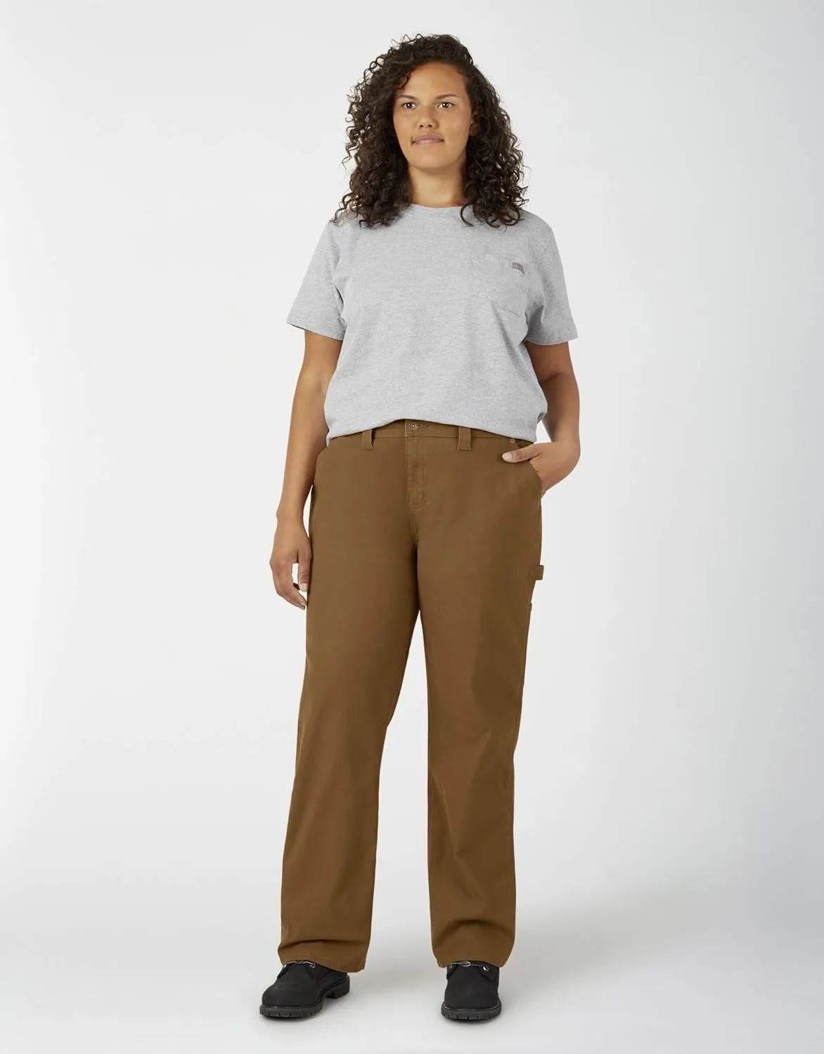Dickies Women's Plus Size Relaxed Straight Carpenter Duck Pant