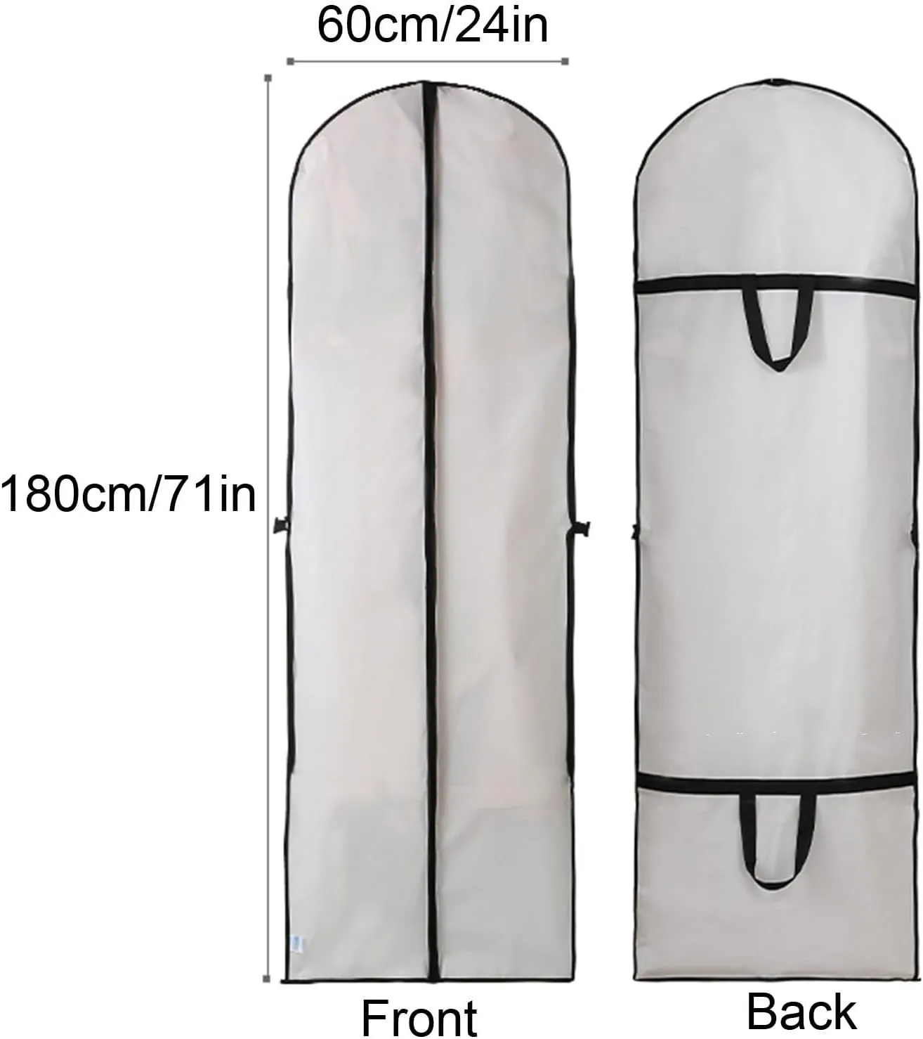Dress Bags for Gowns Long, 71'' Long Dress Garment Bag,Foldable Dust Cover with Handle(Black)