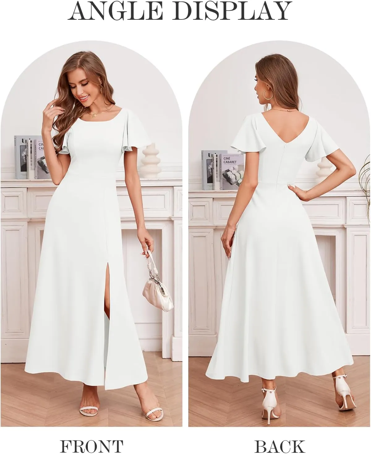DRESSTELLS Formal Dress for Women, Cocktail Wedding Guest Party Prom Dress, Long Split Gowns and Evening Dresses