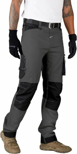Ellobird Men's Construction Work Utility Pants Relaxed Fit Stretch Flex Cordura Double Knee Reinforcement Carpenter Cargo