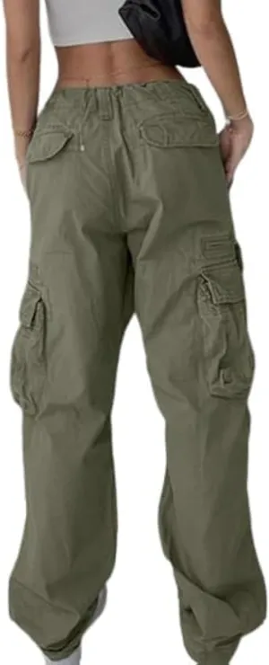 EMMIOL Cargo Pants for Women Y2K Clothing High Waisted Travel Tactical Streetwear Casual Pants with Pockets