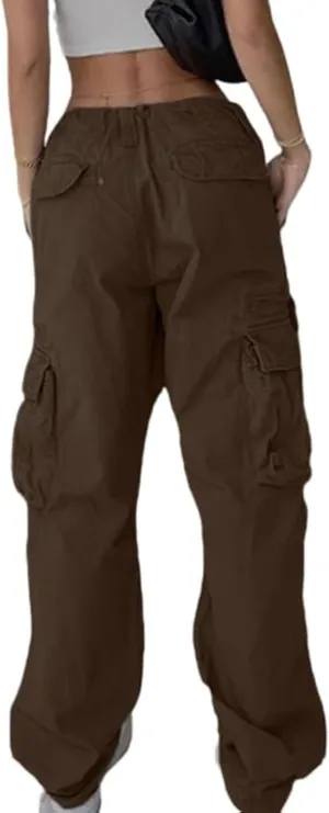 EMMIOL Cargo Pants for Women Y2K Clothing High Waisted Travel Tactical Streetwear Casual Pants with Pockets