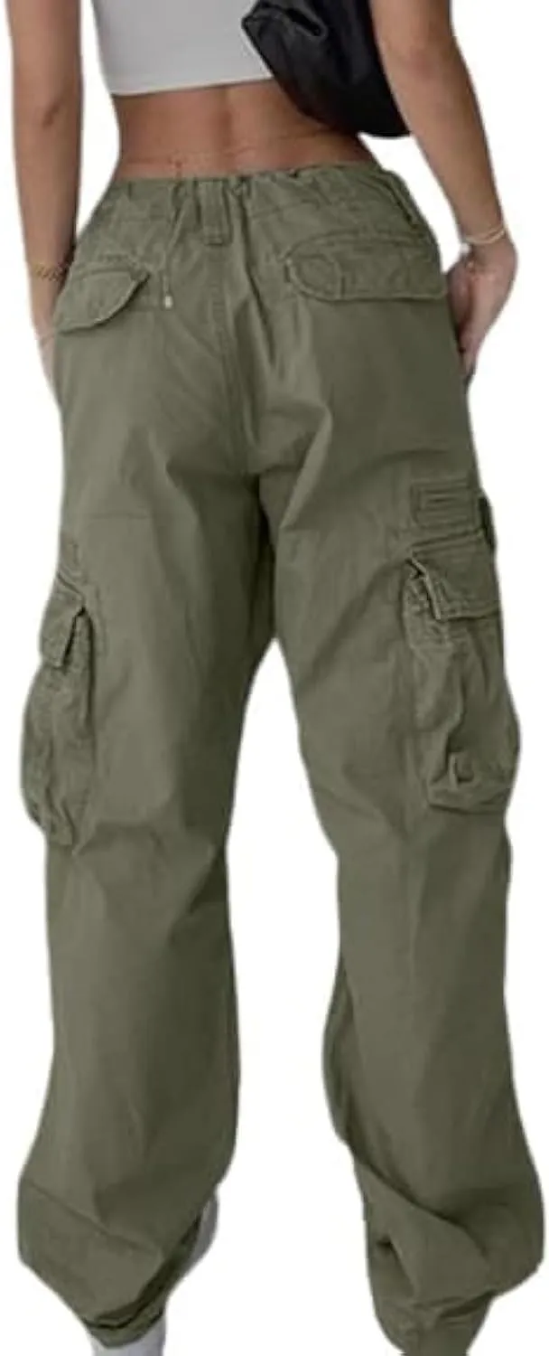 EMMIOL Cargo Pants for Women Y2K Clothing High Waisted Travel Tactical Streetwear Casual Pants with Pockets
