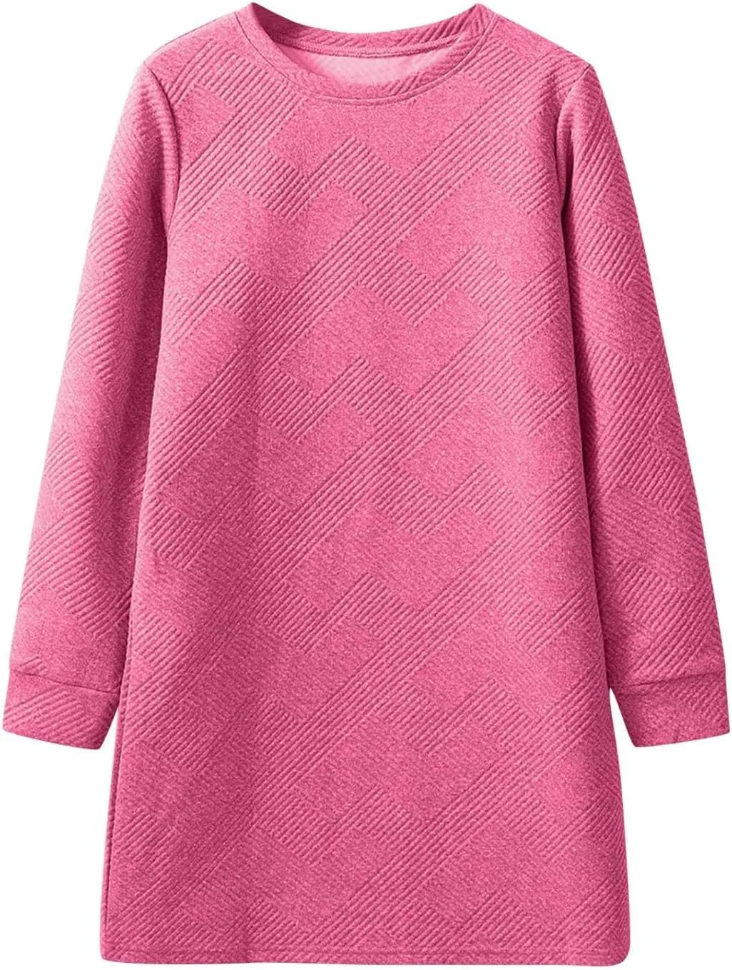 Fall Dresses for Women 2024 Trendy Long Sleeve Crewneck Causal Dress Fall Fashion Solid T-Shirt Dress Outfits Clothes