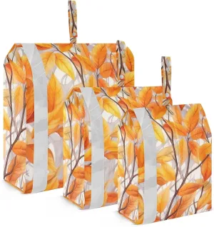 Fall Watercolor Leaf Packing Cubes Lightweight Luggage Organizer with Handle Travel Organizer Bags for Travel Clothes Suitcase