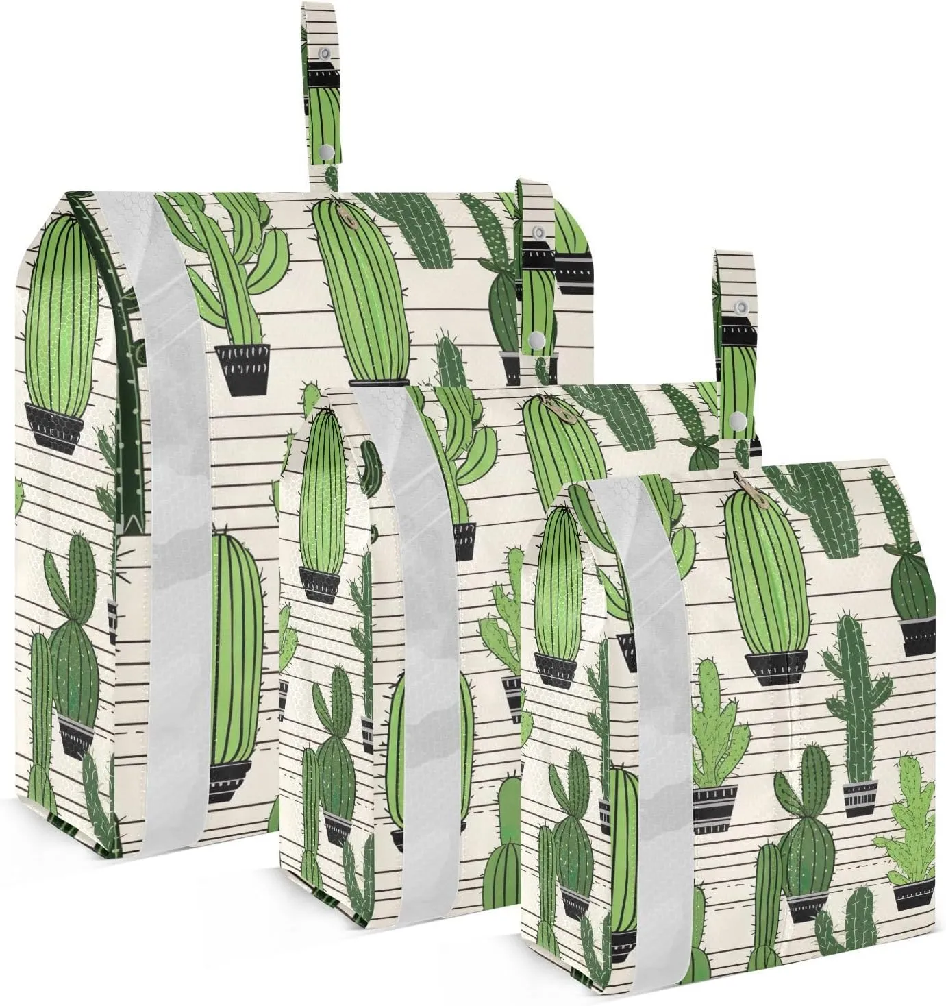 Flower Succulents Cactus Stripe Packing Cubes Lightweight Luggage Organizer with Handle Travel Organizer Bags for Luggage Suitcase