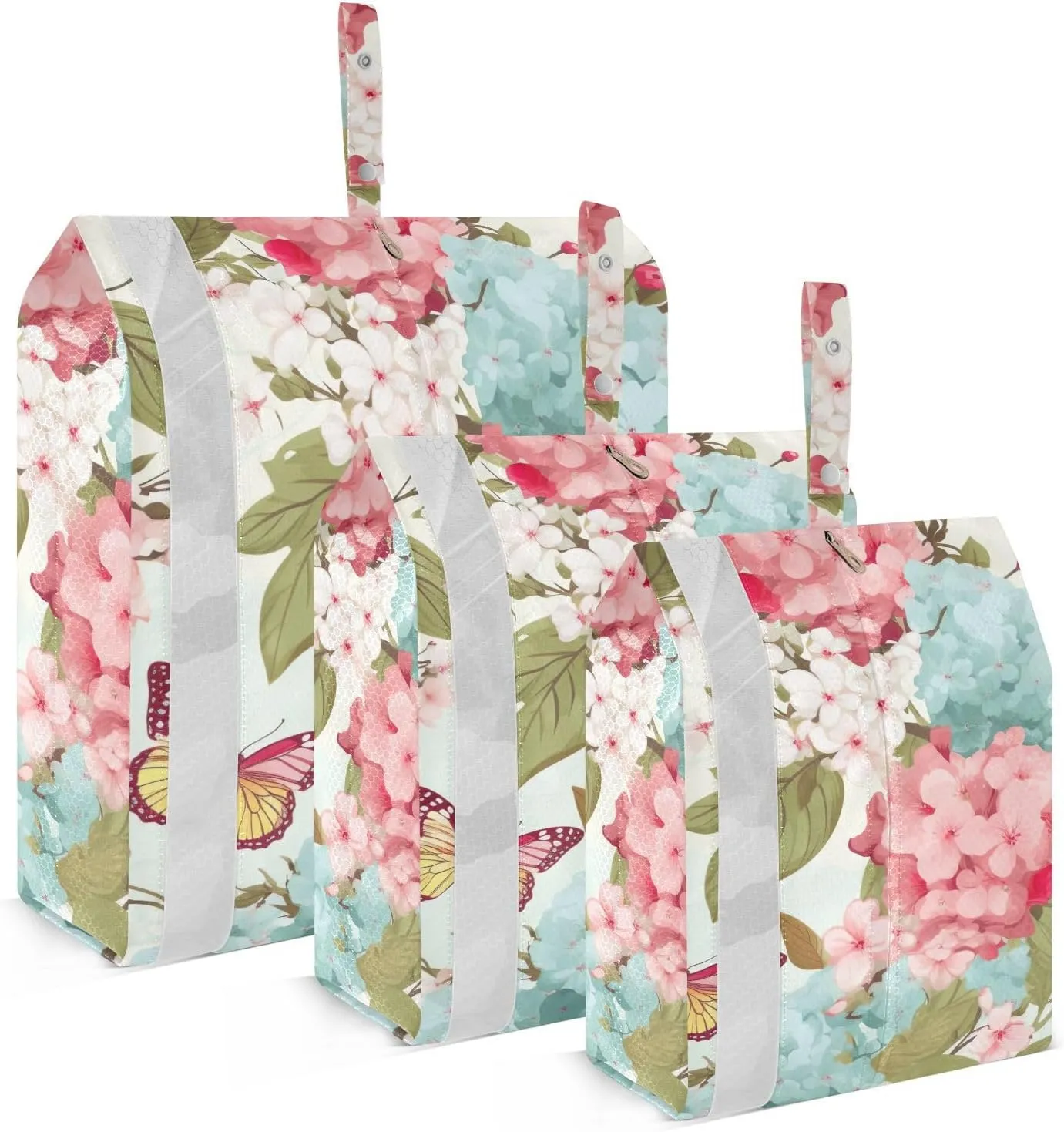 Flowers Butterfly Packing Cubes Lightweight Luggage Organizer with Handle Travel Organizer Bags for Carry-On Luggage