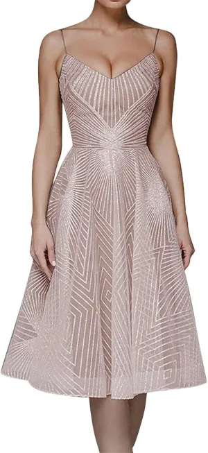 Formal Flowy Cocktail Dresses for Women Trendy Off The Shoulder Elegant Plus Size Sexy Sleeveless A Line Midi Dress