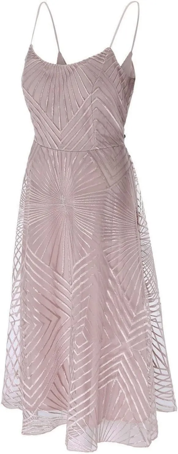 Formal Flowy Cocktail Dresses for Women Trendy Off The Shoulder Elegant Plus Size Sexy Sleeveless A Line Midi Dress