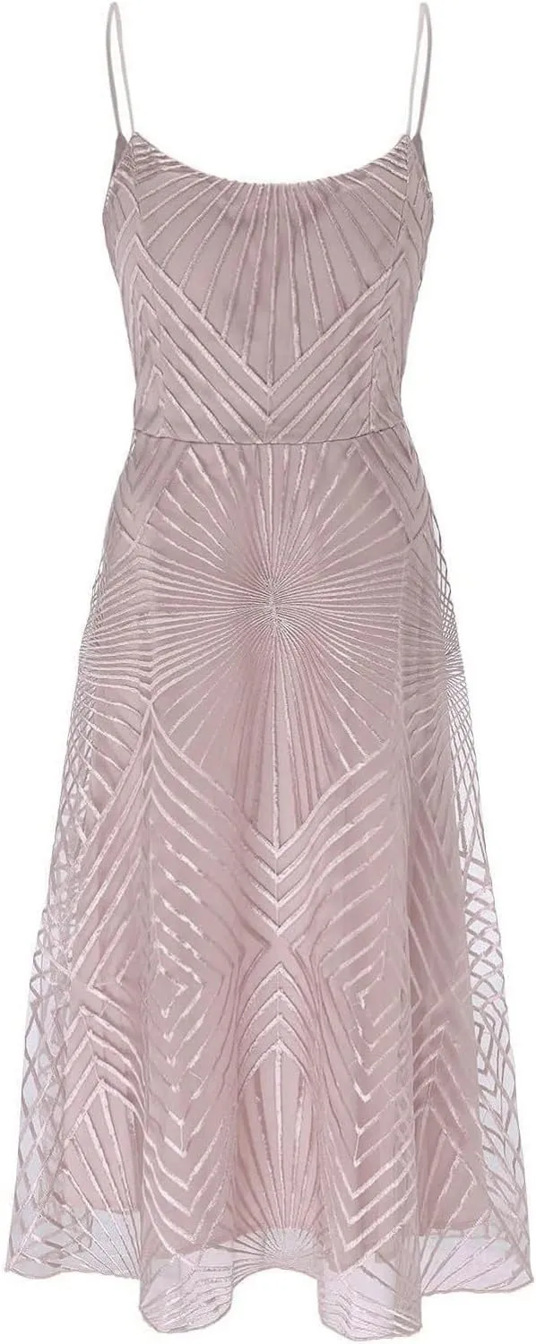 Formal Flowy Cocktail Dresses for Women Trendy Off The Shoulder Elegant Plus Size Sexy Sleeveless A Line Midi Dress