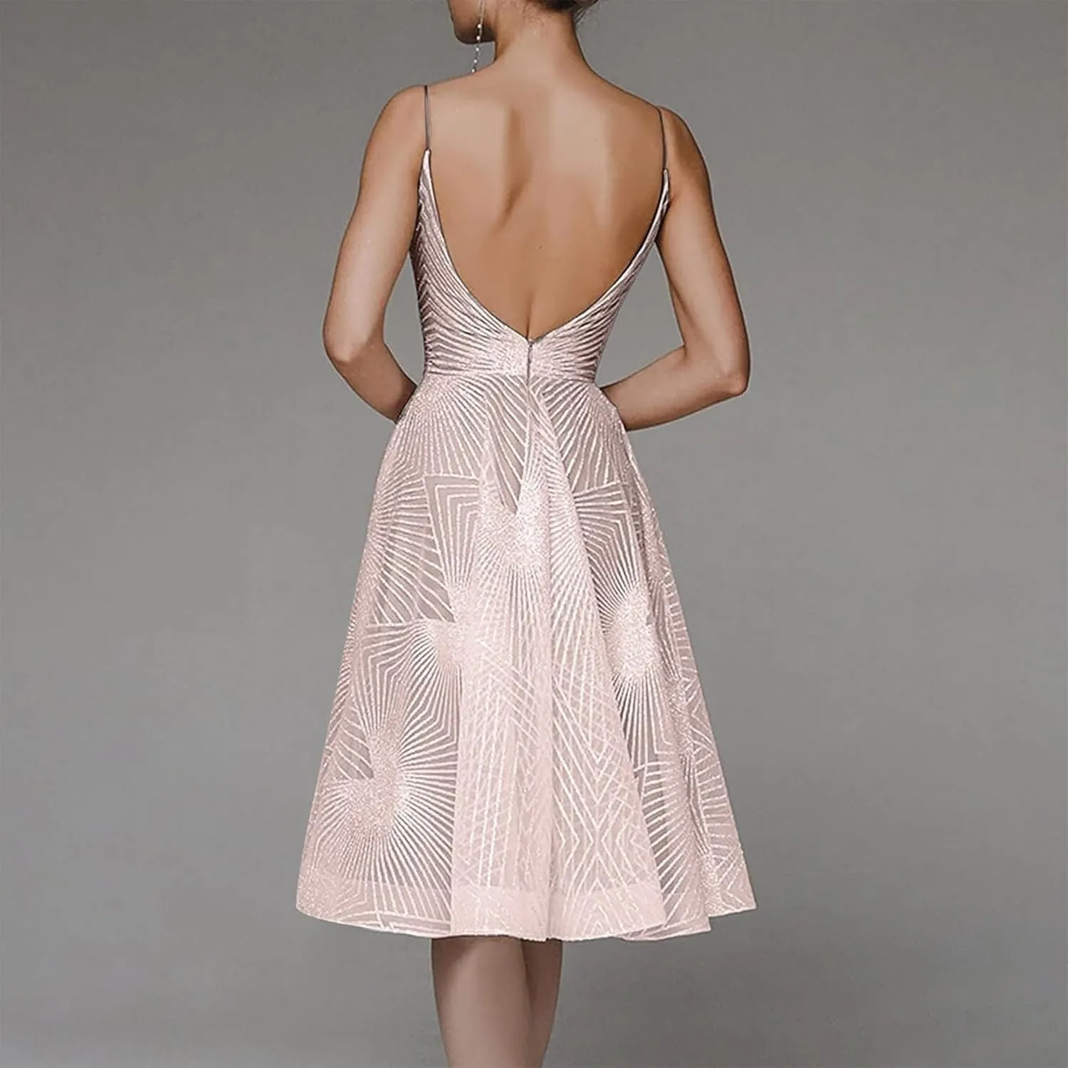 Formal Flowy Cocktail Dresses for Women Trendy Off The Shoulder Elegant Plus Size Sexy Sleeveless A Line Midi Dress