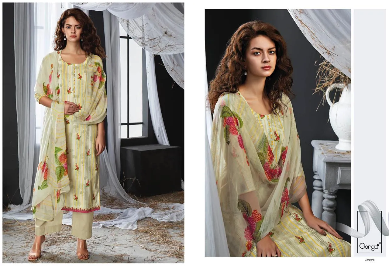Ganga Suits Amayah Pure Cotton Print Embroidery Work Salwar Kameez