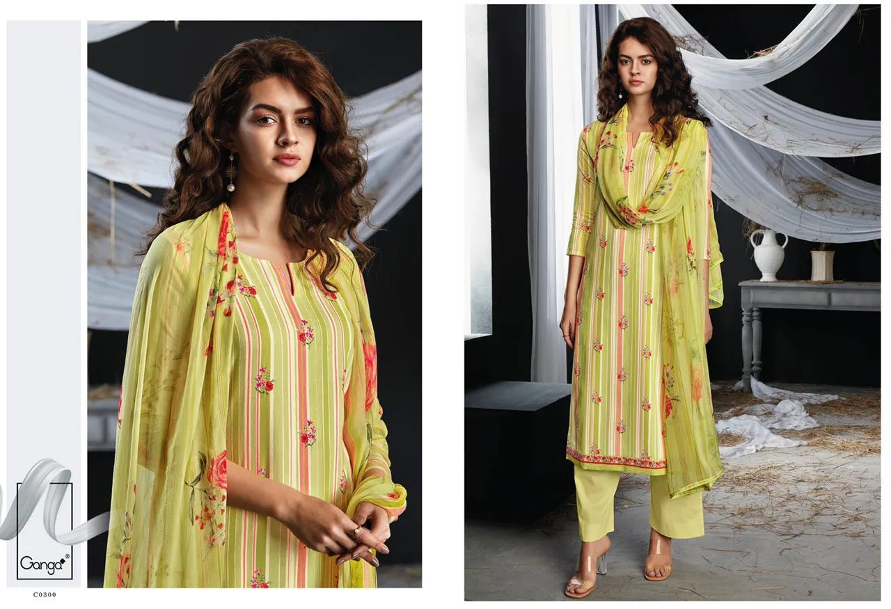 Ganga Suits Amayah Pure Cotton Print Embroidery Work Salwar Kameez