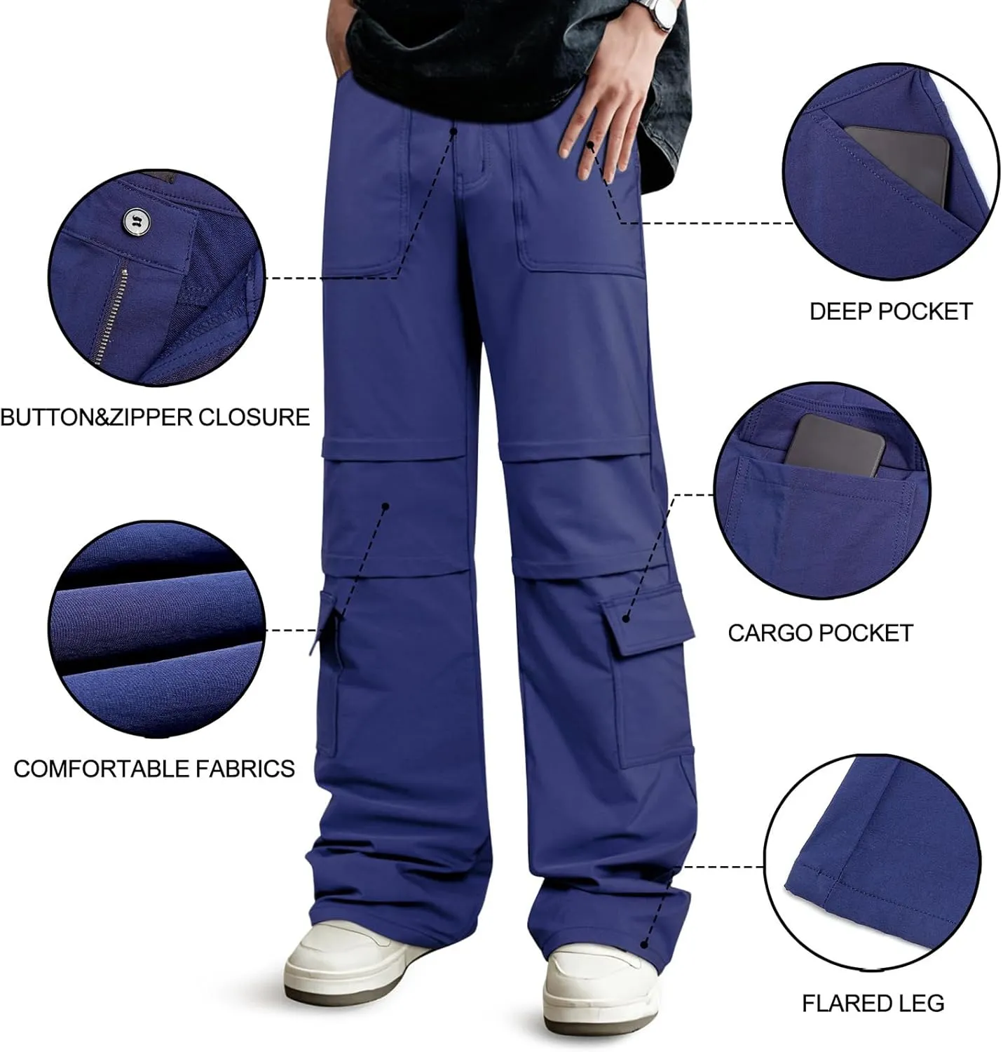 GINGTTO Mens Cargo Pants Relaxed Fit Y2k Pants Men Baggy