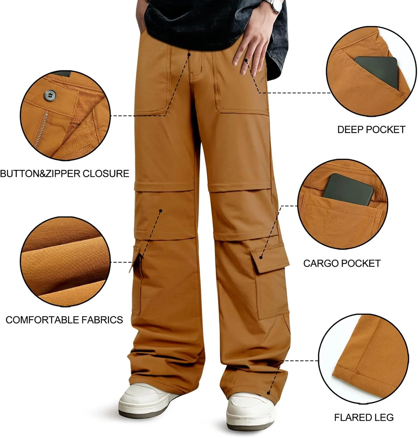 GINGTTO Mens Cargo Pants Relaxed Fit Y2k Pants Men Baggy