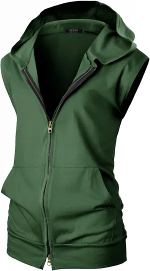 GIVON Women's Lightweight Hooded Vest Sleeveless 1/4 Zip Pullover Casual Hoodie Sweatshirt with Pockets