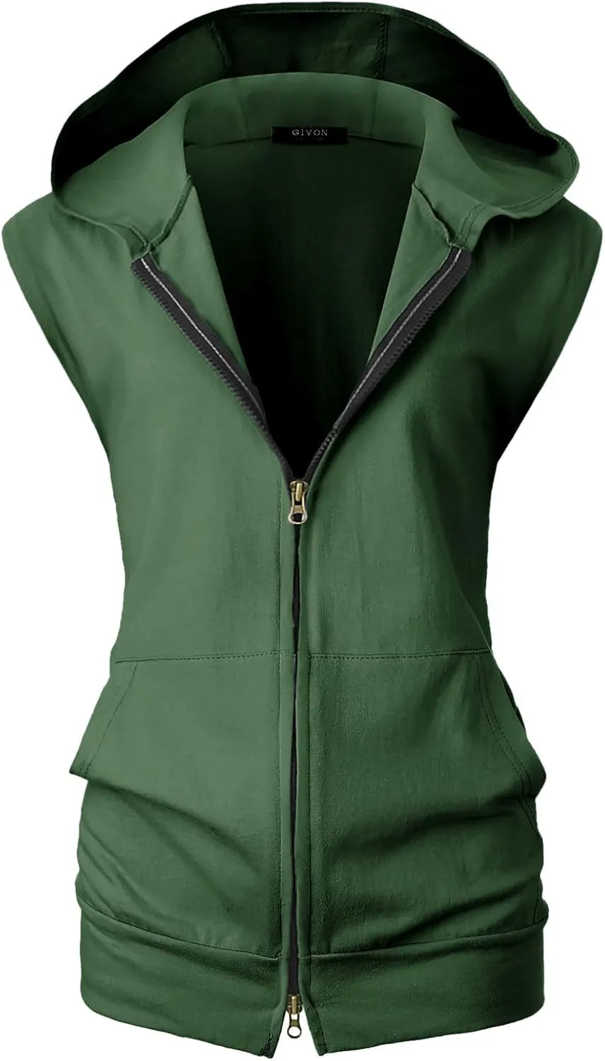 GIVON Women's Lightweight Hooded Vest Sleeveless 1/4 Zip Pullover Casual Hoodie Sweatshirt with Pockets
