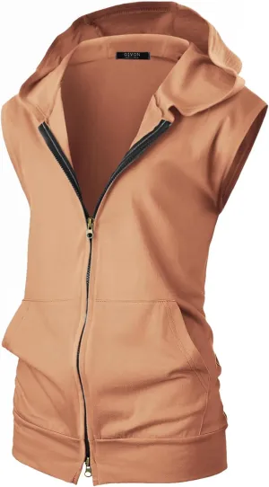GIVON Women's Lightweight Hooded Vest Sleeveless 1/4 Zip Pullover Casual Hoodie Sweatshirt with Pockets