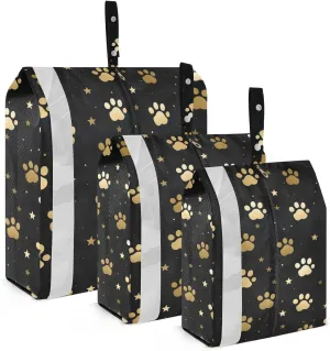 Golden Dog Paw Footprint Packing Cubes Lightweight Luggage Organizer with Handle Travel Organizer Bags for Carry-On Luggage