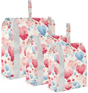 Hearts Valentines Day Packing Cubes Lightweight Luggage Organizer with Handle Travel Organizer Bags for Clothes Luggage