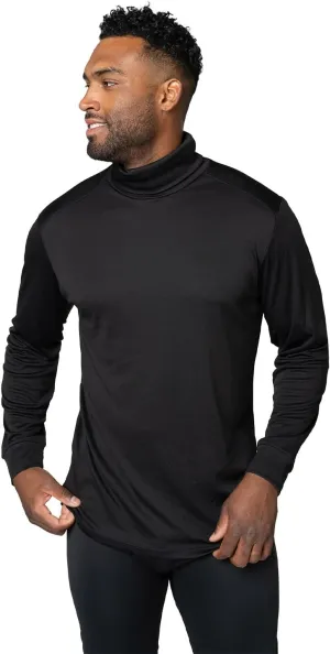 Hot Chillys Men's Peach Skins Roll T-Neck Lightweight Relaxed Fit Base Layer | Warm Soft Long Sleeve Thermal Shirt for Men