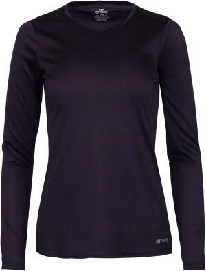 Hot Chillys Women's Peach Skins Solid Crewneck Lightweight Relaxed Fit Base Layer | Moisture-Wicking Long Sleeve Thermal Top