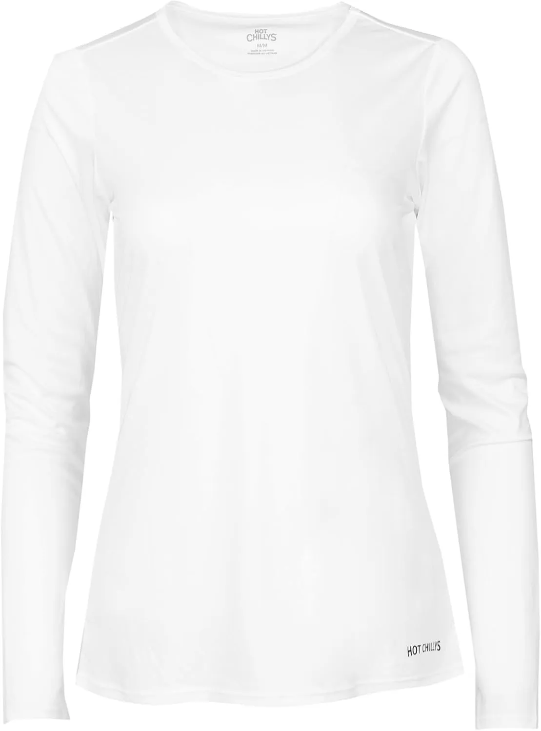 Hot Chillys Women's Peach Skins Solid Crewneck Lightweight Relaxed Fit Base Layer | Moisture-Wicking Long Sleeve Thermal Top